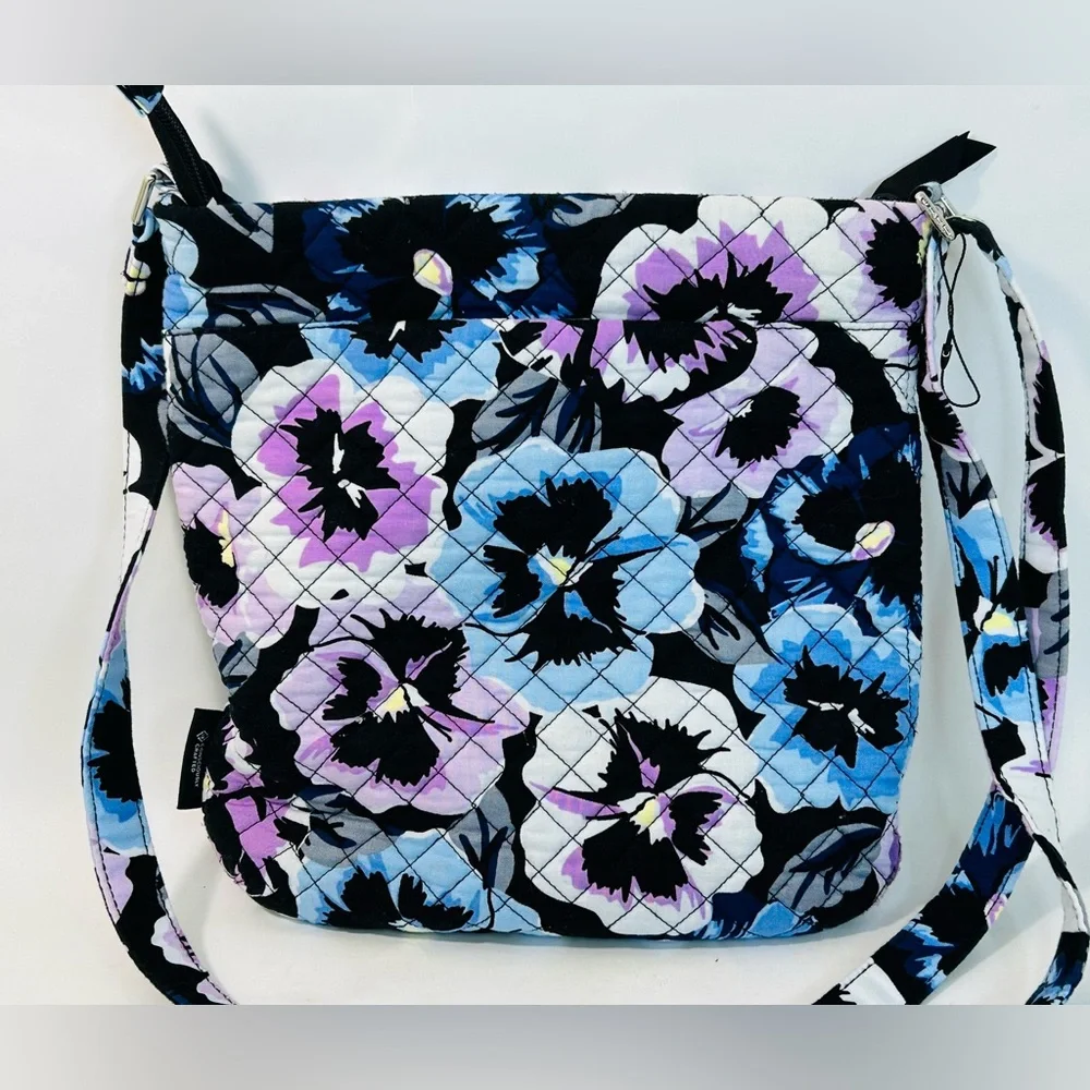 Vera Bradley Triple Zip Hipster Crossbody in Plum Pansies - Picture 9 of 12
